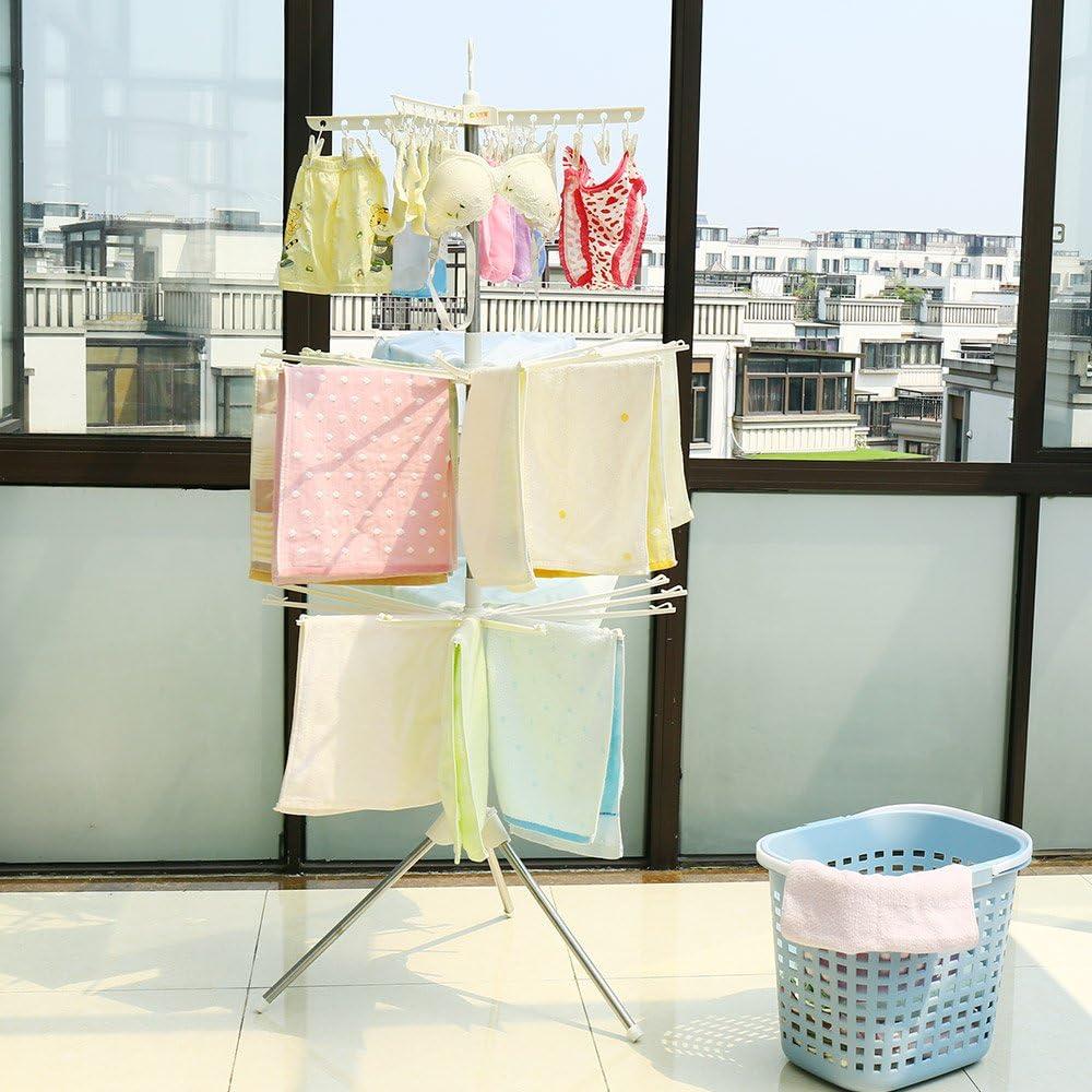 Estante Plegable para Secar Ropa BAOYOUNI 3 Niveles Marfil