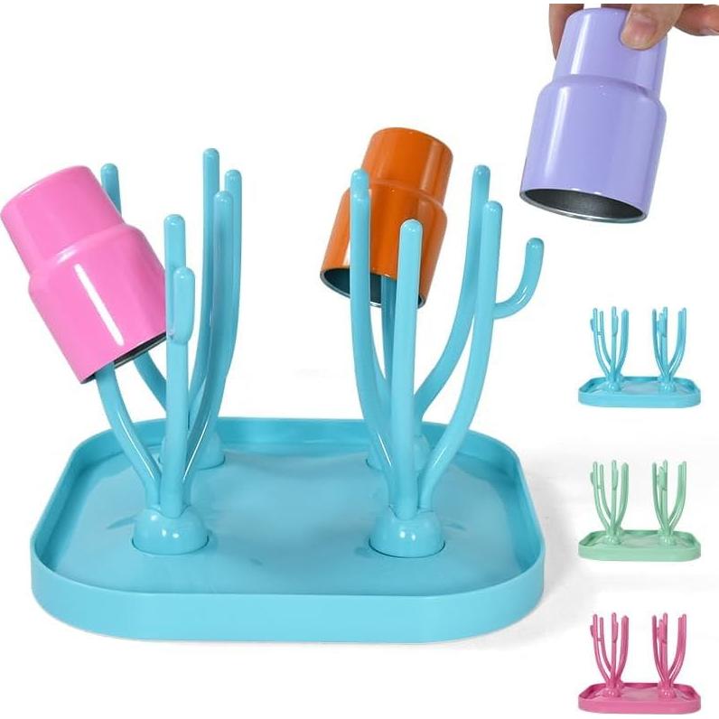 Soporte de Secado AGH para 12 Mini Vasos - Azul Plegable