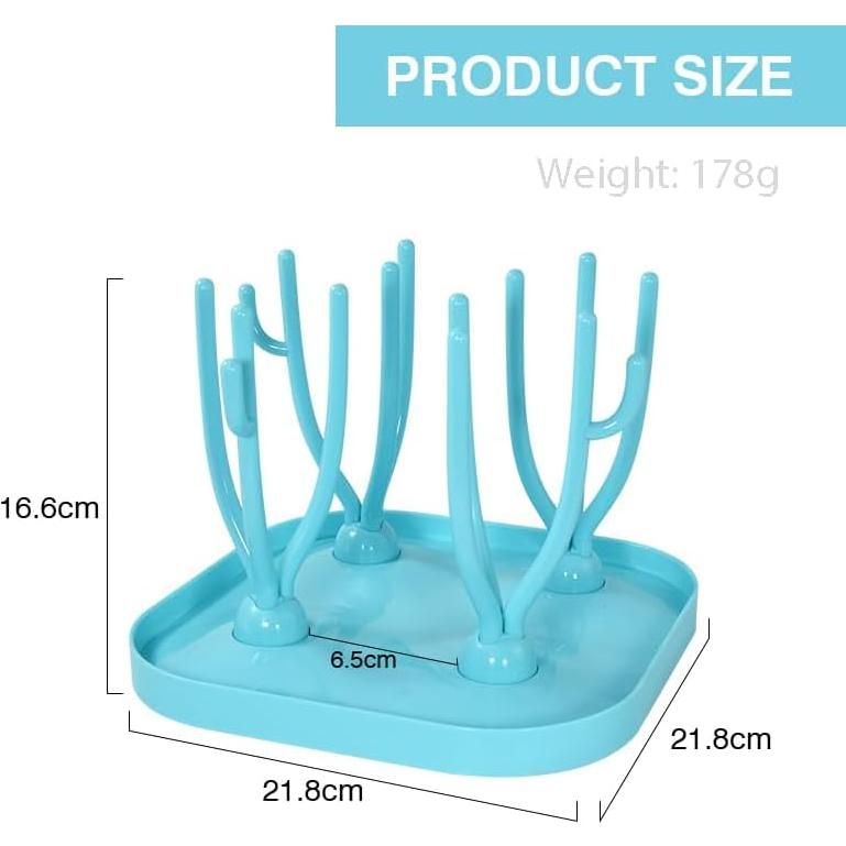 Soporte de Secado AGH para 12 Mini Vasos - Azul Plegable