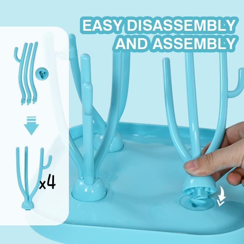 Soporte de Secado AGH para 12 Mini Vasos - Azul Plegable