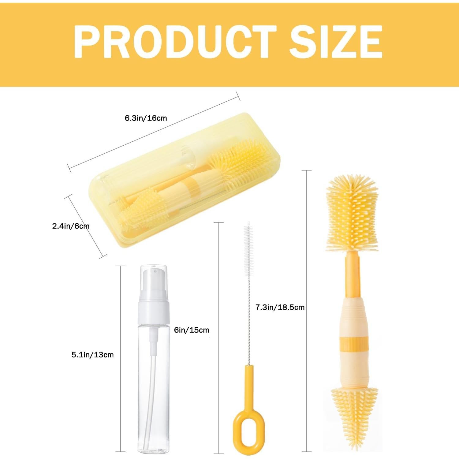 Kit Limpiador de Botellas 6 en 1 Anivona - Libre de BPA