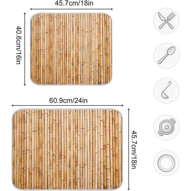 Alfombrilla de Secado QUGRL 45.7x60.9cm Absorbente Cocina