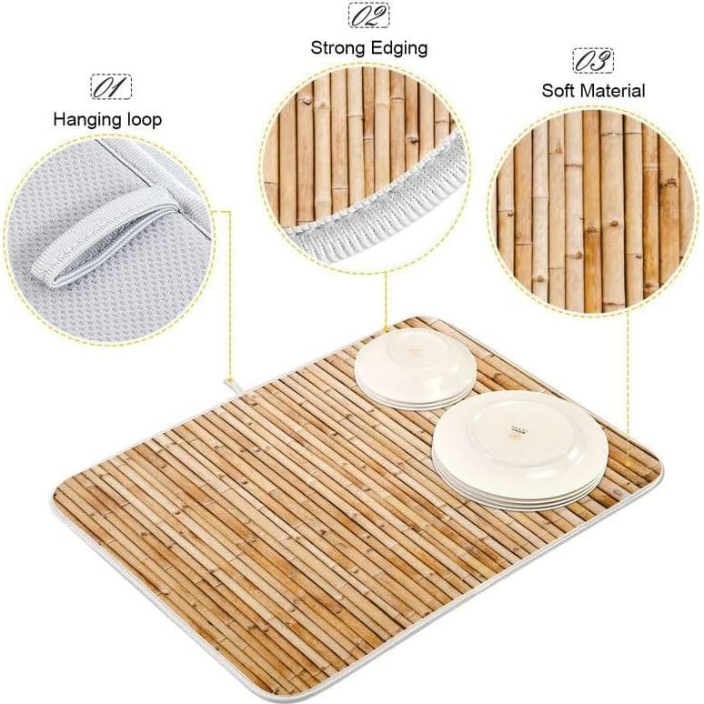 Alfombrilla de Secado QUGRL 45.7x60.9cm Absorbente Cocina