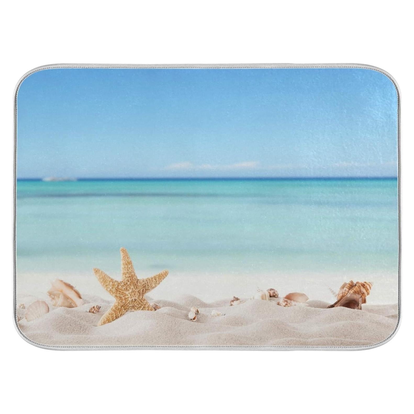 Alfombrilla de Secado para Platos QUGRL 16x18in Playa