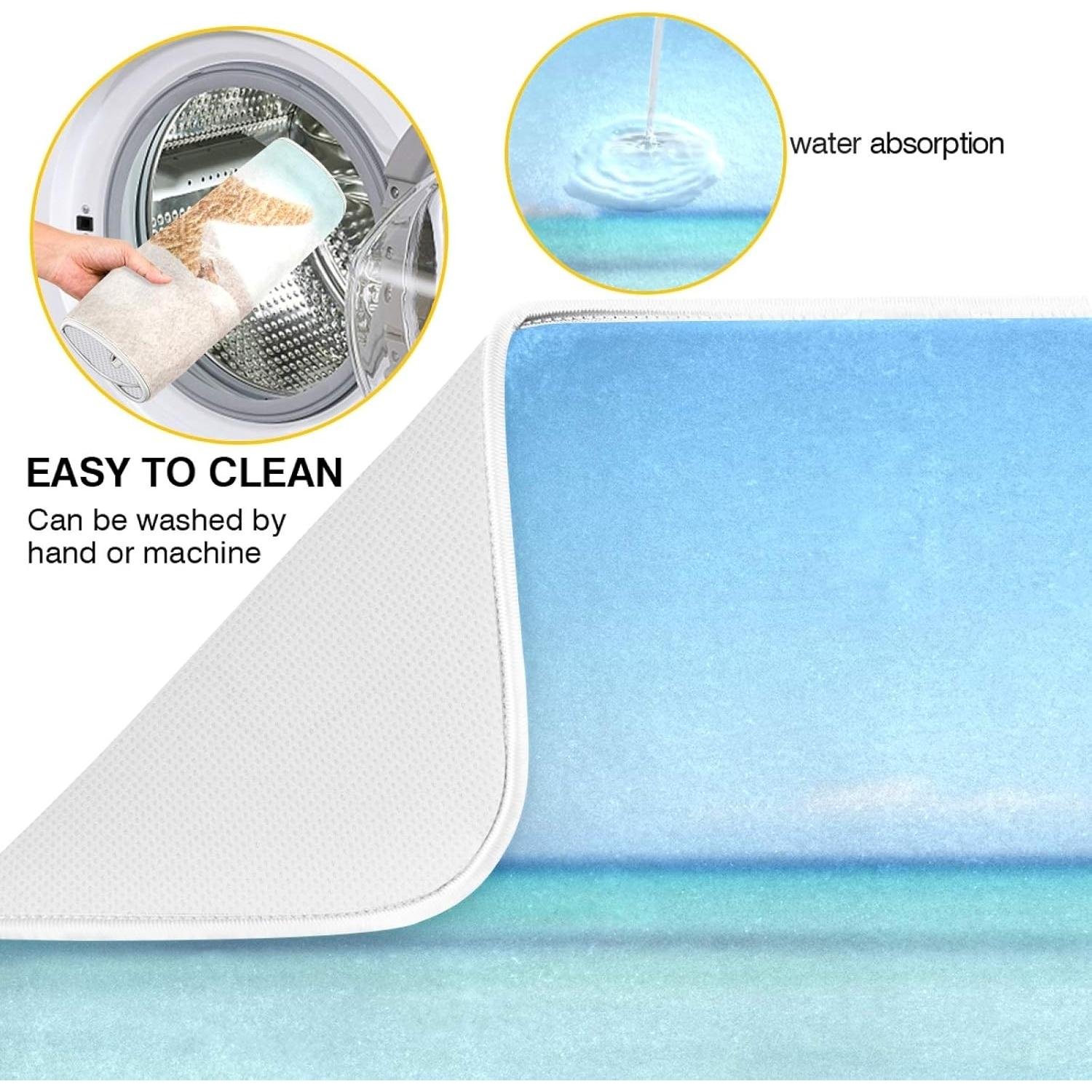 Alfombrilla de Secado para Platos QUGRL 16x18in Playa