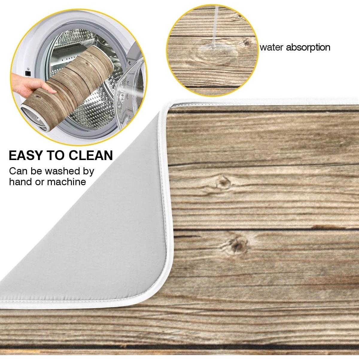 Alfombrilla de Secado de Platos Exnundod 45.7x60.9 cm Floral