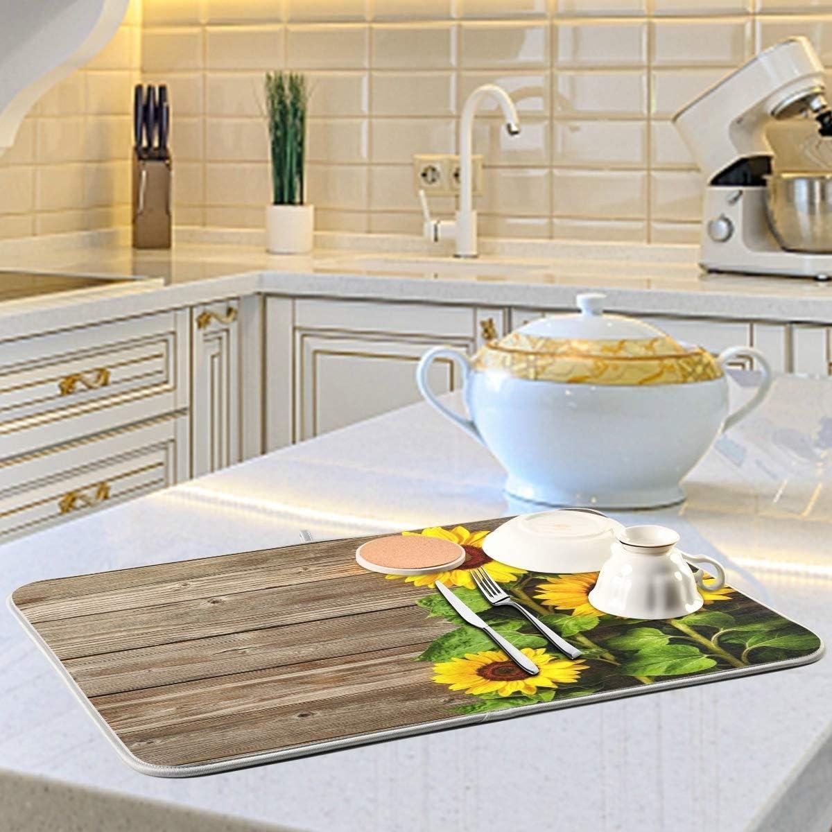 Alfombrilla de Secado de Platos Exnundod 45.7x60.9 cm Floral