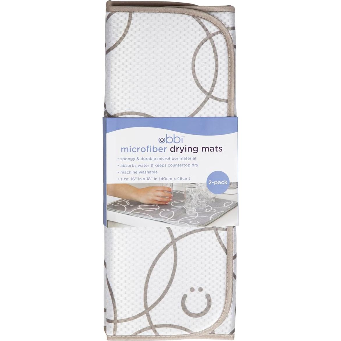 Soporte de Secado de Biberones Ubbi Taupe con 13 Puntas y Alfombrillas