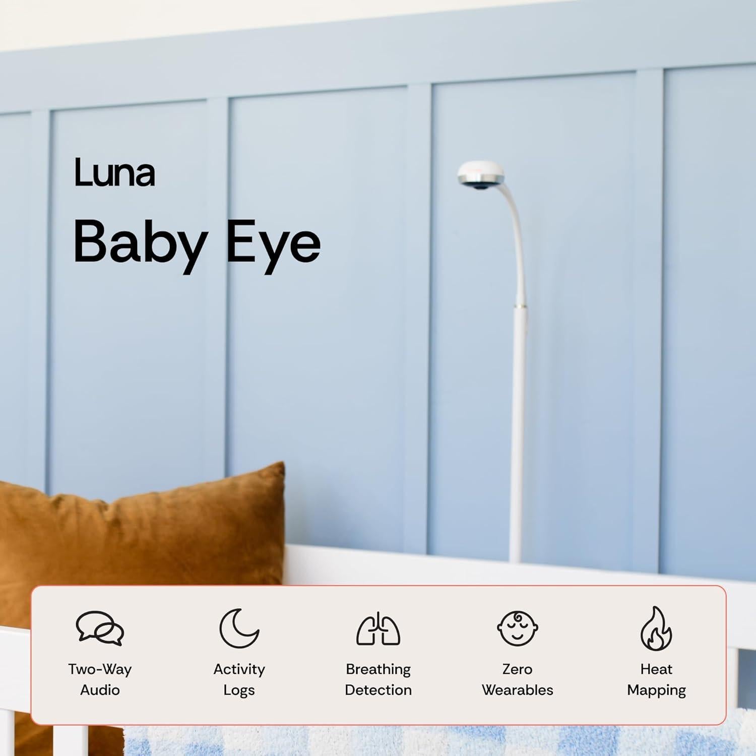 Monitor de Bebé Inteligente Luna Wi-Fi 2.4GHz con Cámara 360°