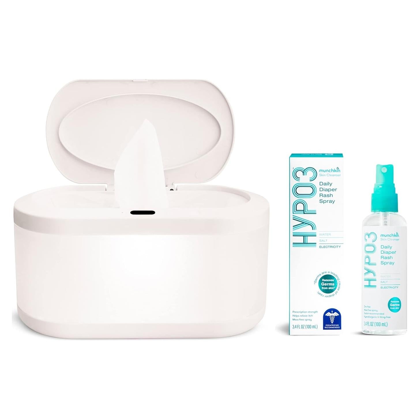 Calentador de Toallitas Munchkin + Spray Erupciones HYP03