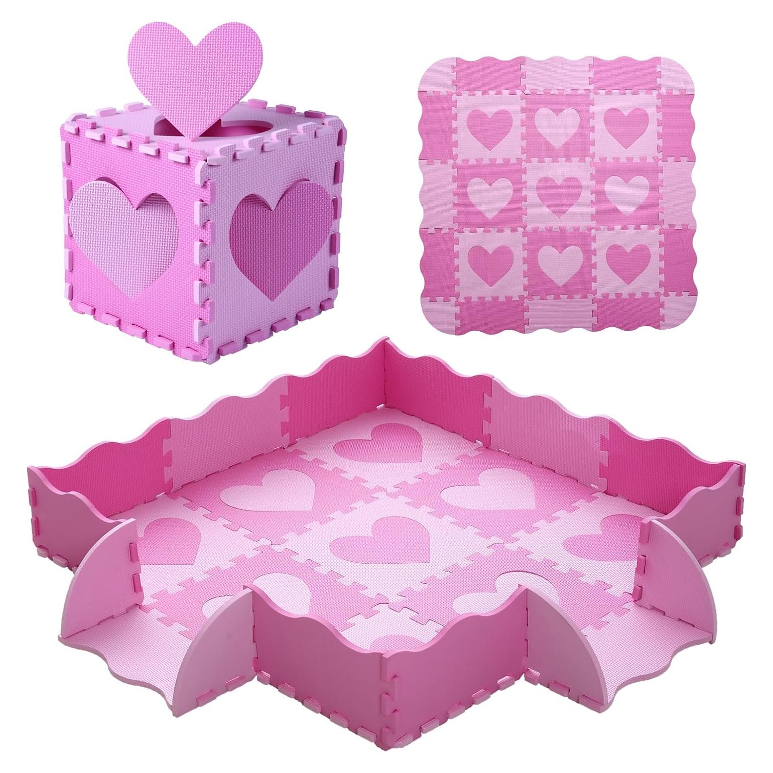 Alfombra de Juego de Espuma Tamiplay Corazón Rosa 1.2m x 1.2m
