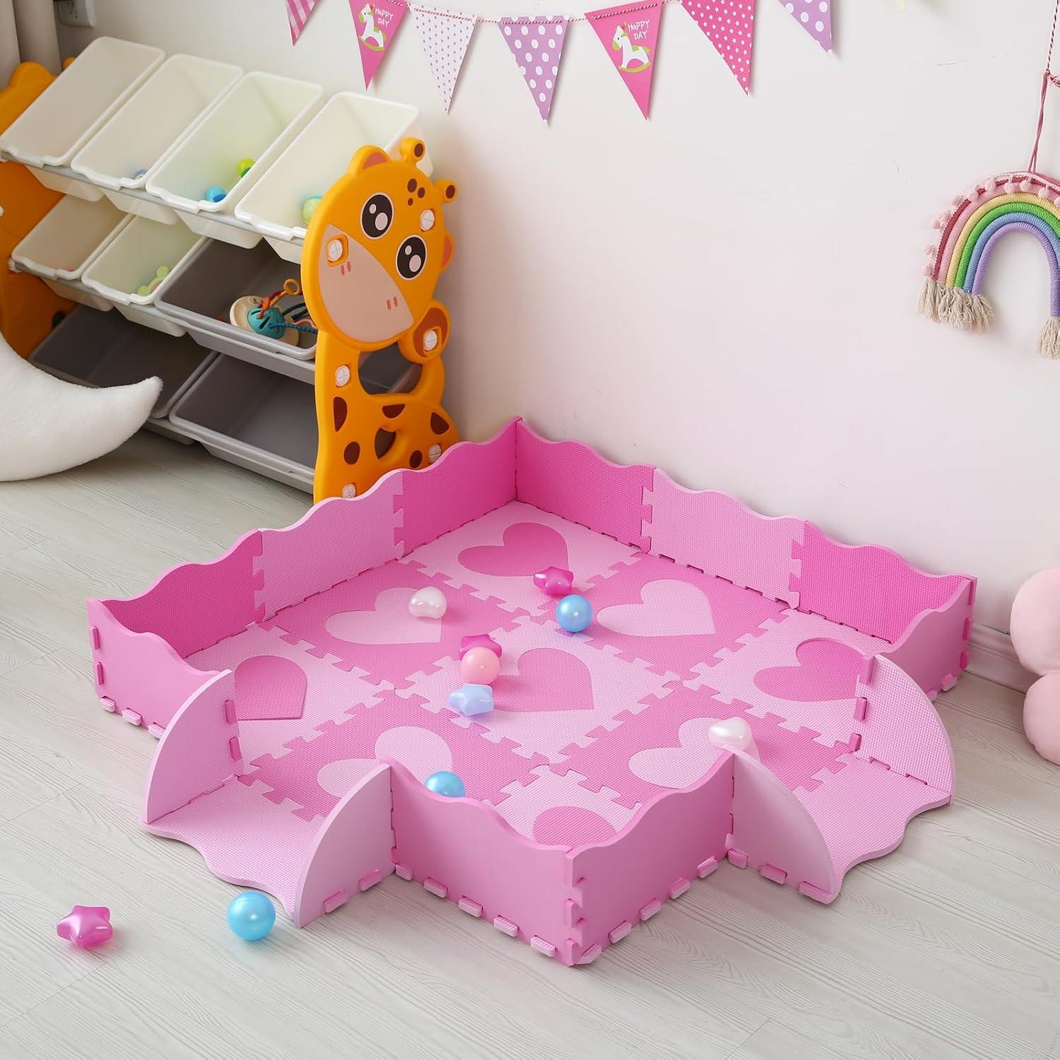Alfombra de Juego de Espuma Tamiplay Corazón Rosa 1.2m x 1.2m