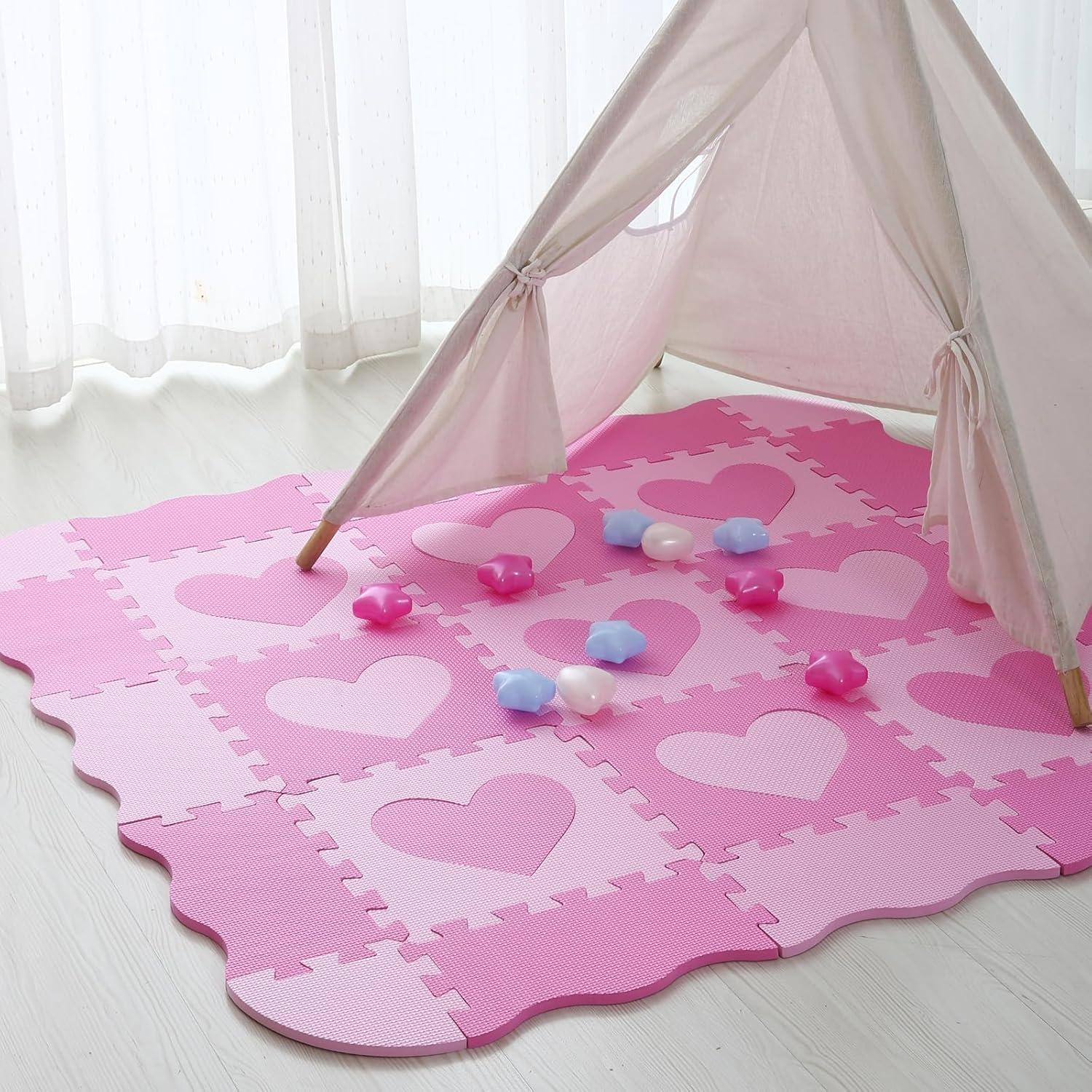 Alfombra de Juego de Espuma Tamiplay Corazón Rosa 1.2m x 1.2m