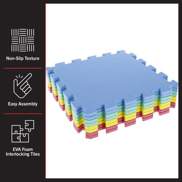 Mats de Piso Interconectables Stalwart - Juego de 8 Piezas Multicolor