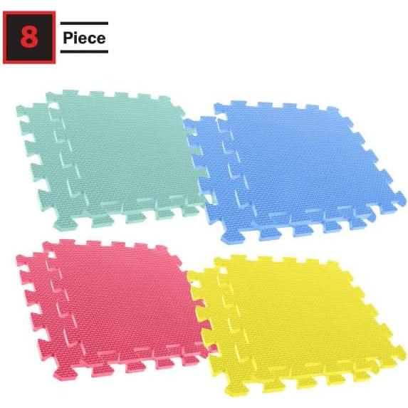 Mats de Piso Interconectables Stalwart - Juego de 8 Piezas Multicolor
