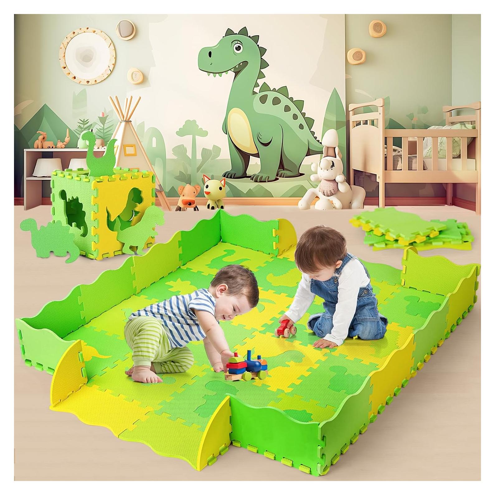Alfombra de Juego de Rompecabezas EVA BAZOVE 36 Piezas Dinosaurios