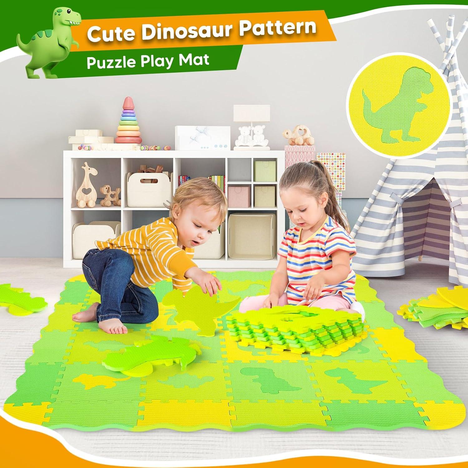 Alfombra de Juego de Rompecabezas EVA BAZOVE 36 Piezas Dinosaurios