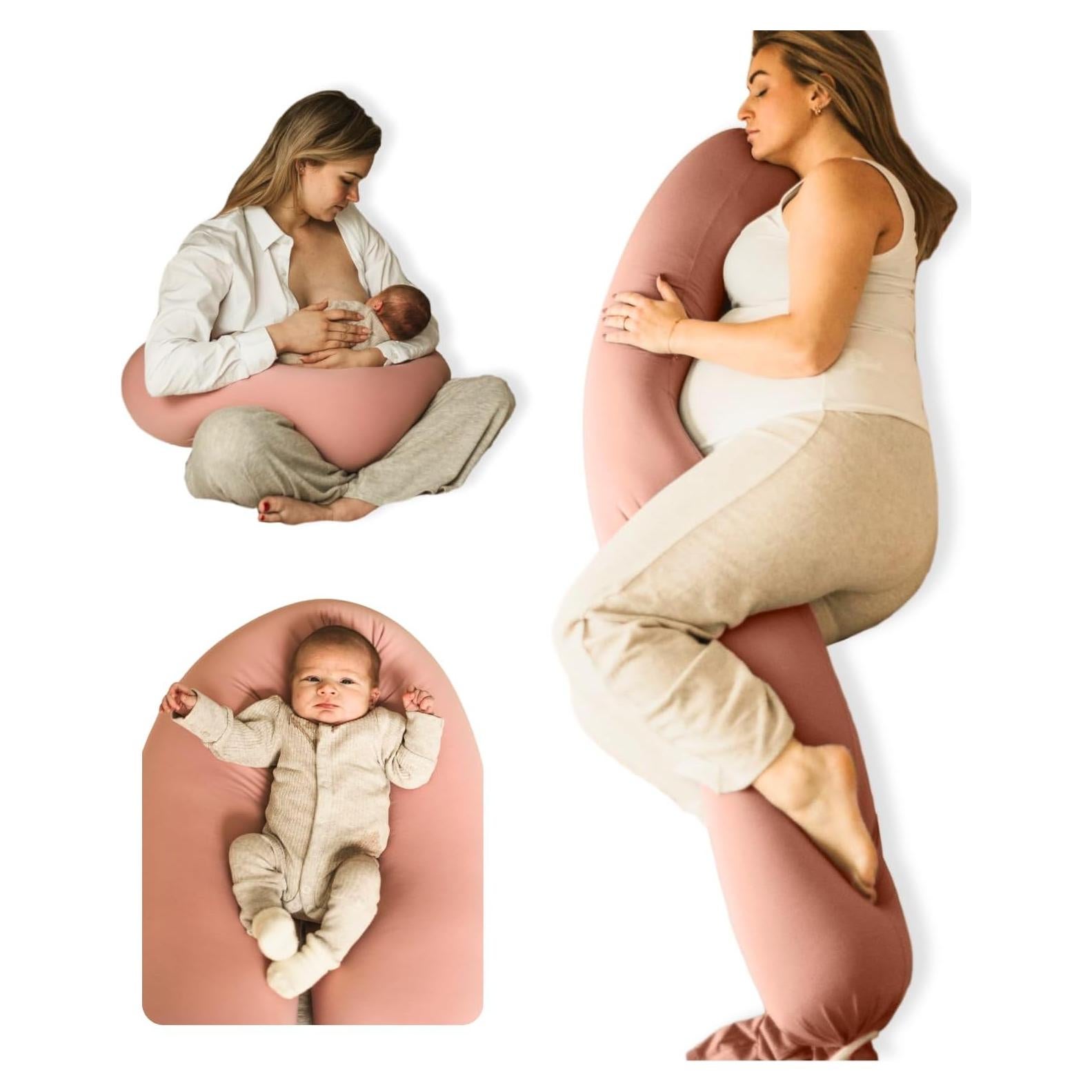 Almohada de Embarazo Cuddobaby 5-en-1 Ajustable Rosa