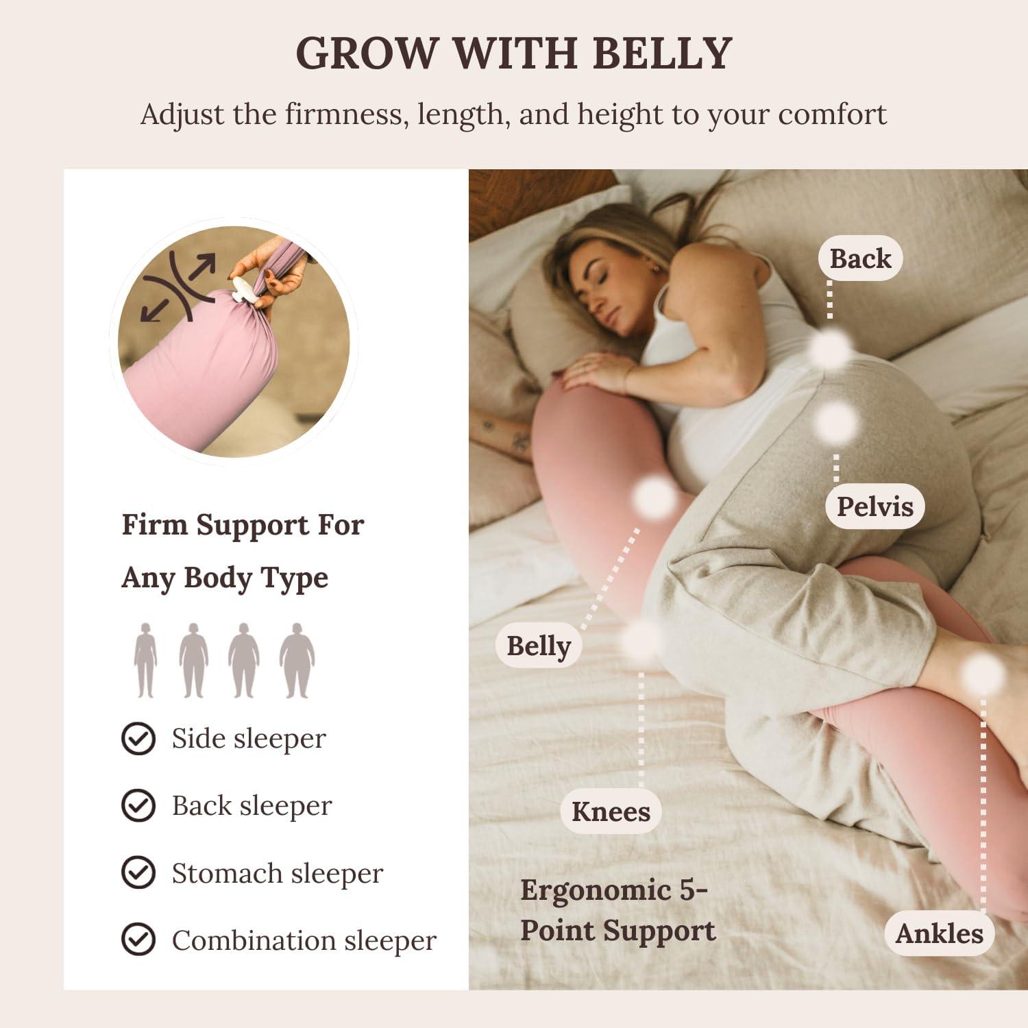 Almohada de Embarazo Cuddobaby 5-en-1 Ajustable Rosa