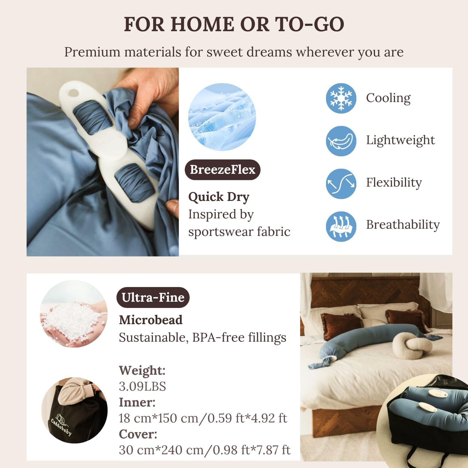 Almohada de Embarazo Cuddobaby 5-en-1 Ajustable Rosa