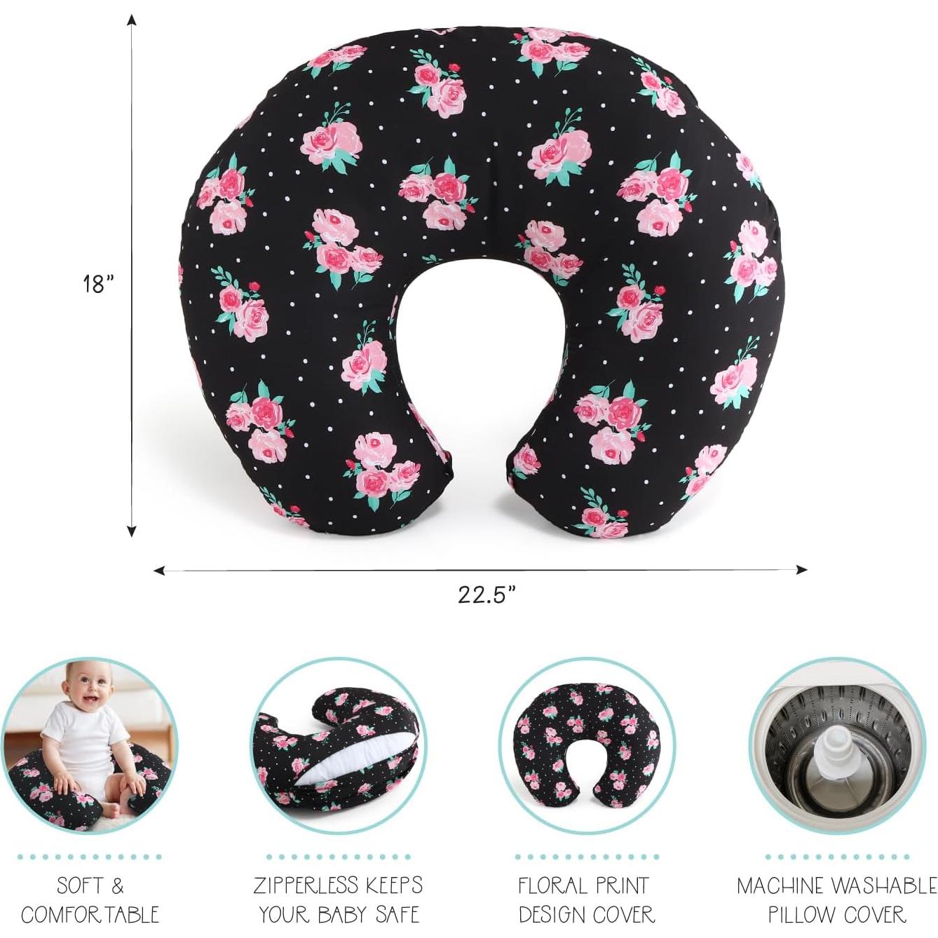 Almohada de Lactancia The Peanutshell Floral Rosa 57x46cm