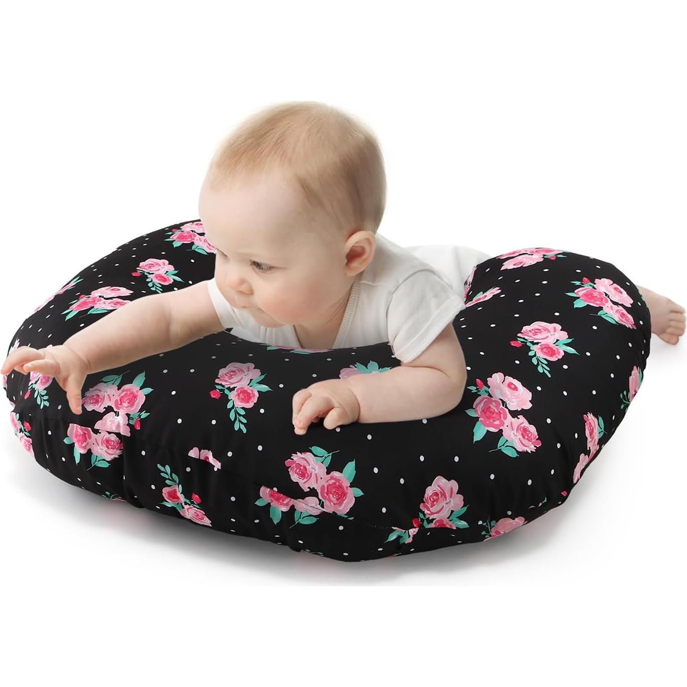 Almohada de Lactancia The Peanutshell Floral Rosa 57x46cm