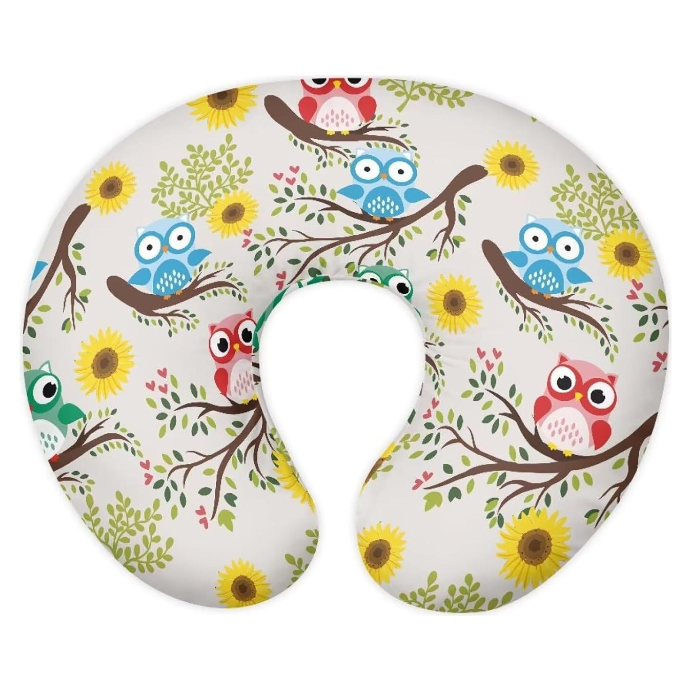 Funda de Almohada de Lactancia Mintulipy Búho Floral 55.88x45.72 cm