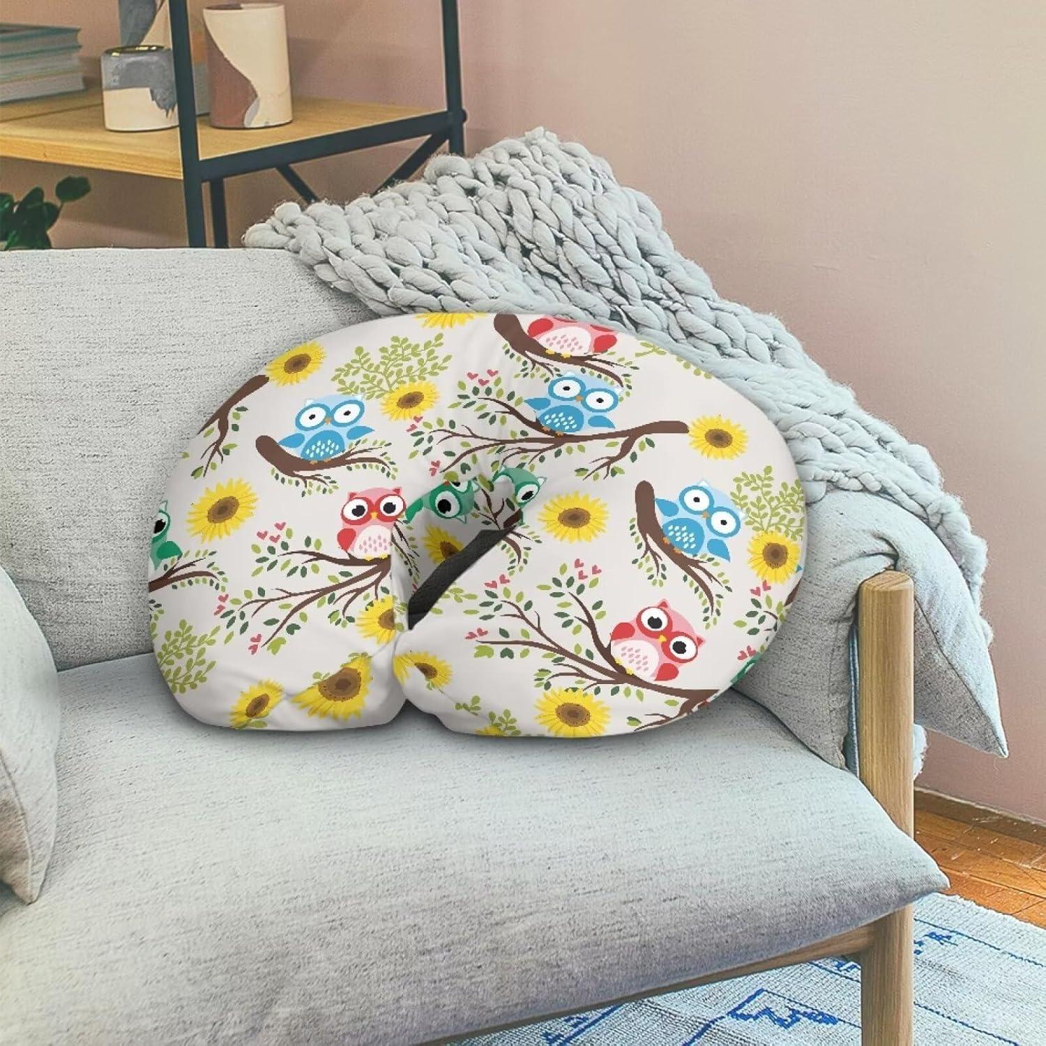 Funda de Almohada de Lactancia Mintulipy Búho Floral 55.88x45.72 cm