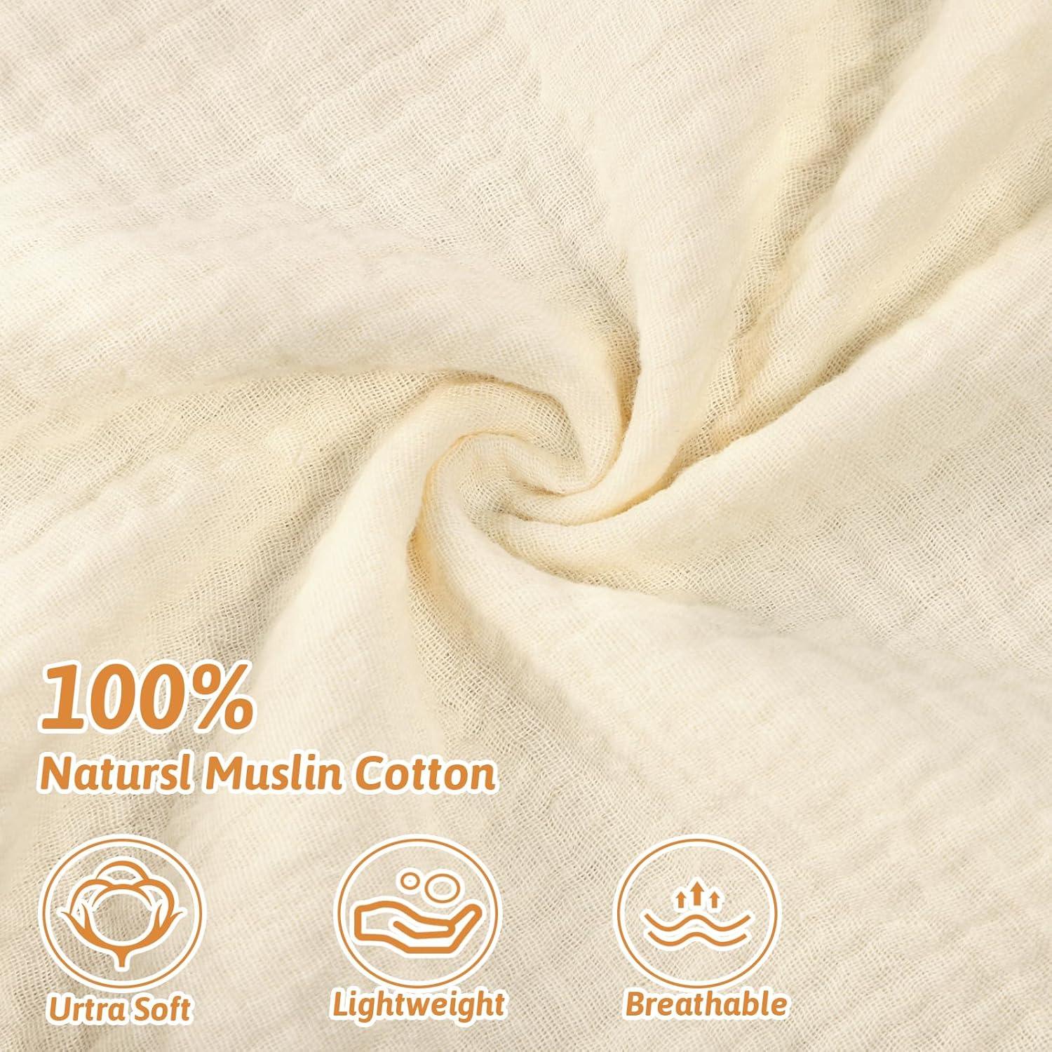 Cubiertas de Almohada de Lactancia Muslin GFU 2 Pzas Beige Marrón