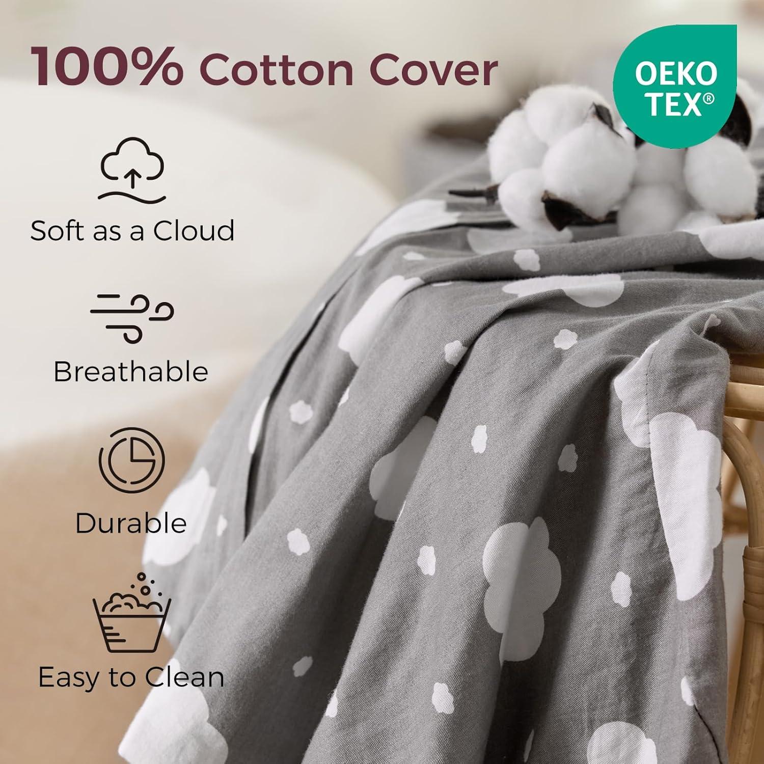 Funda de Almohada de Lactancia Momcozy Grande Algodón Gris