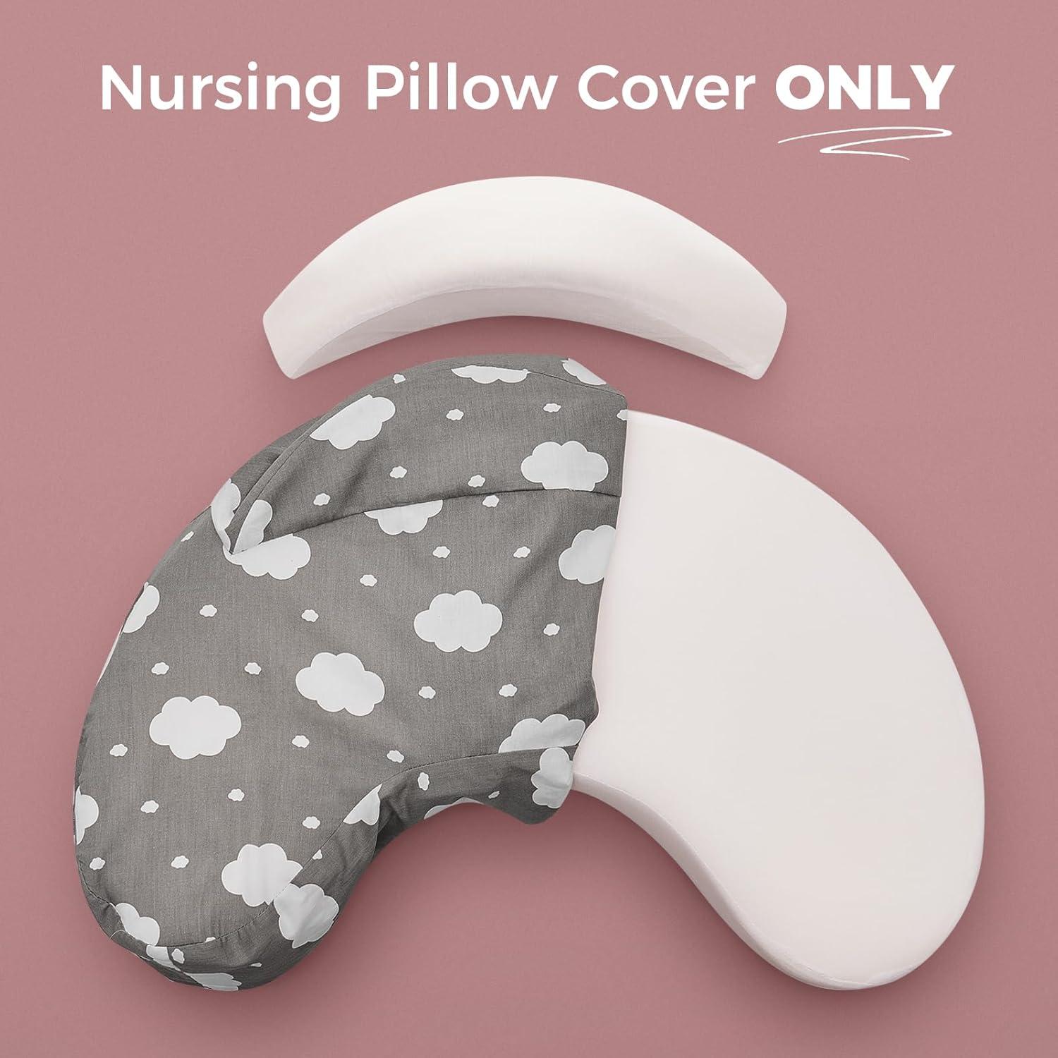 Funda de Almohada de Lactancia Momcozy Grande Algodón Gris