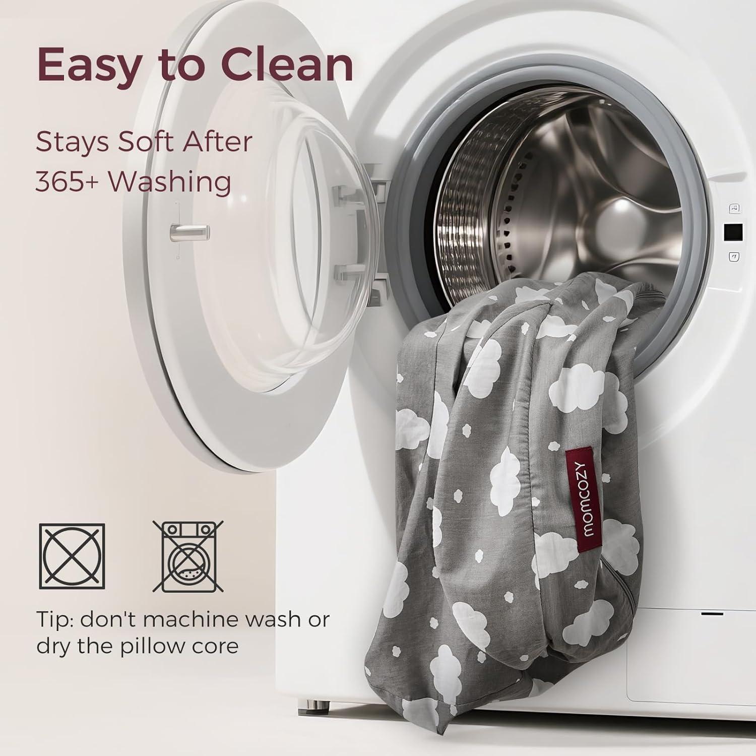 Funda de Almohada de Lactancia Momcozy Grande Algodón Gris