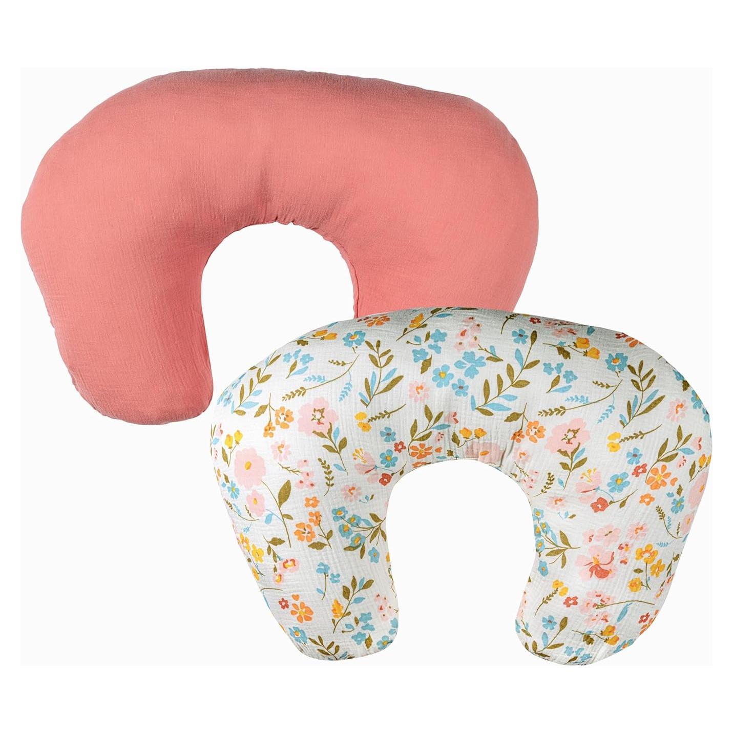 Fundas de Almohadas de Lactancia My Little Zone - 2 Piezas Muselina Algodón Rosa Floral