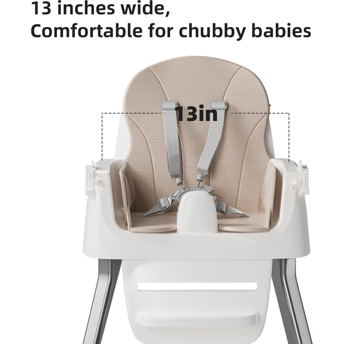 Trona portátil para bebés 4 en 1 Gris-Blanco con arnés 5 puntos