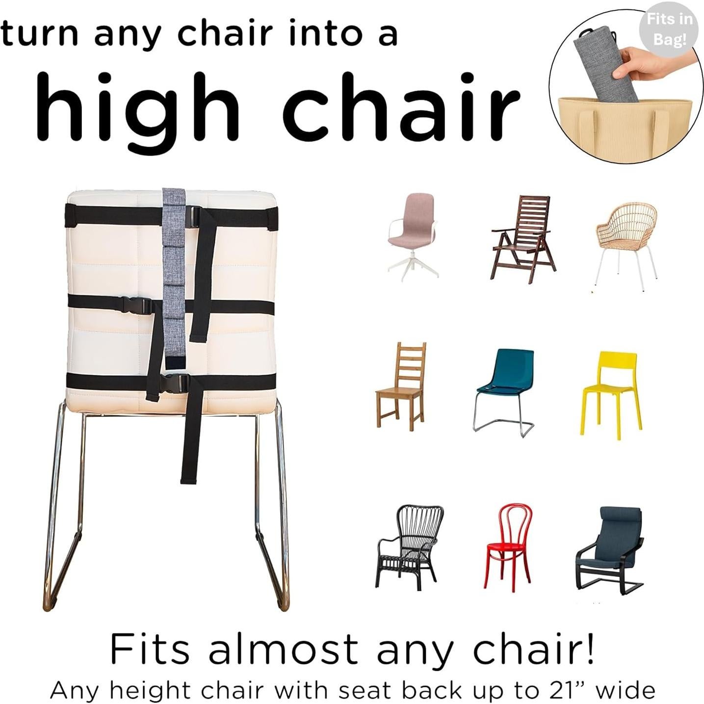 Silla Alta Portátil Liuliuby para Bebé - Compacta y Ajustable