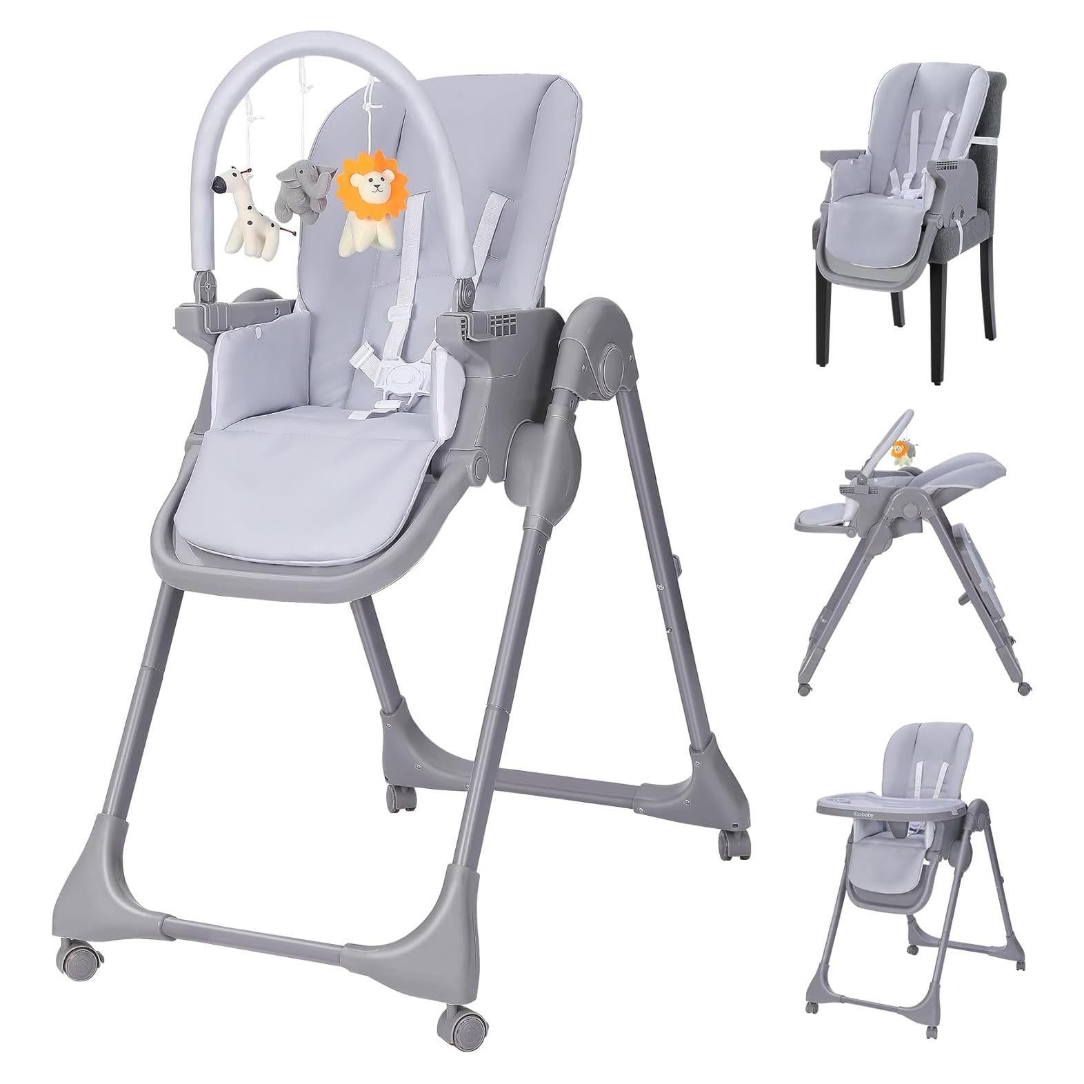 Silla Alta Plegable Ezebaby para Bebés - Convertible y Ajustable