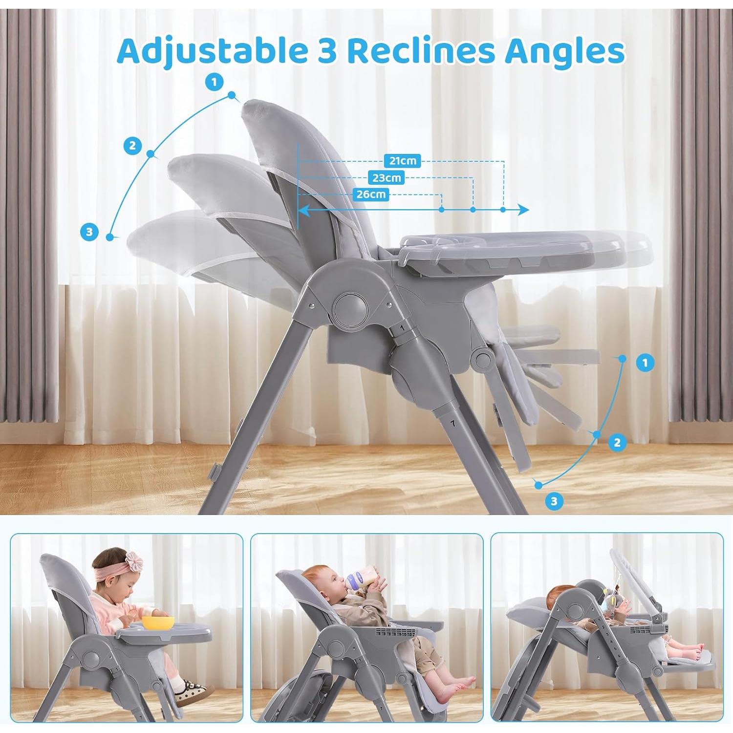 Silla Alta Plegable Ezebaby para Bebés - Convertible y Ajustable