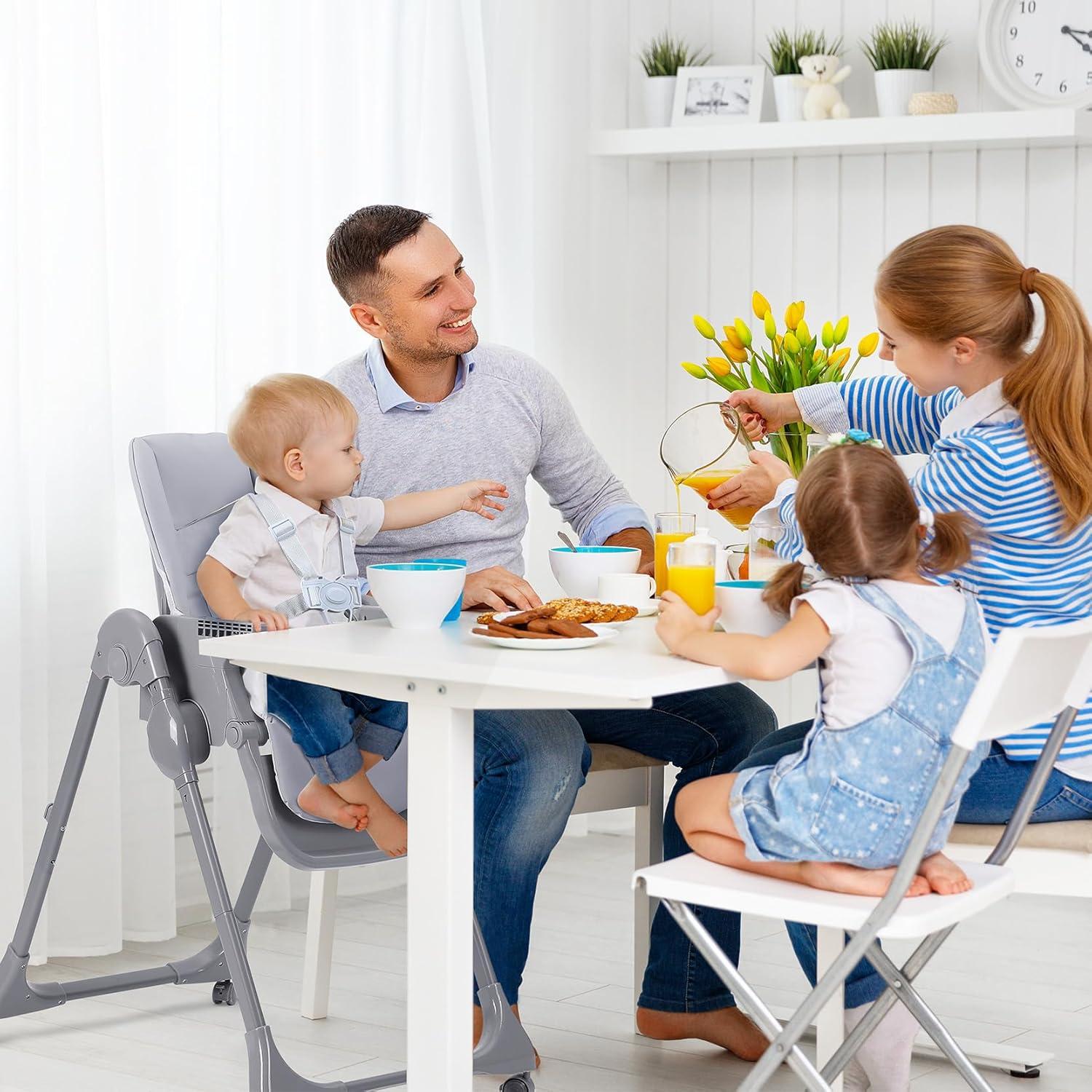 Silla Alta Plegable Ezebaby para Bebés - Convertible y Ajustable