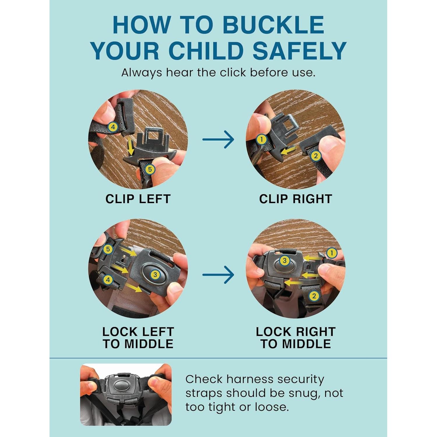 Silla Alta Portátil para Bebé Clip Mesa Negra - 6-36 Meses