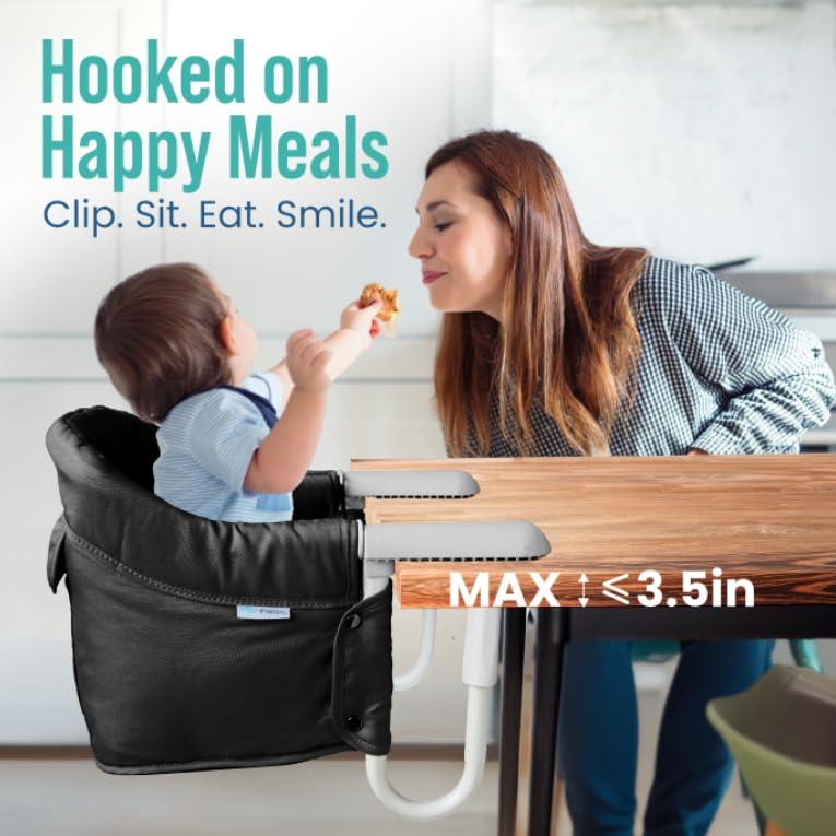 Silla Alta Portátil para Bebé Clip Mesa Negra - 6-36 Meses