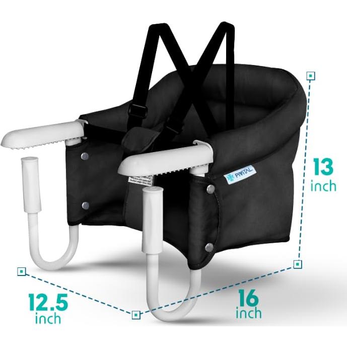Silla Alta Portátil para Bebé Clip Mesa Negra - 6-36 Meses