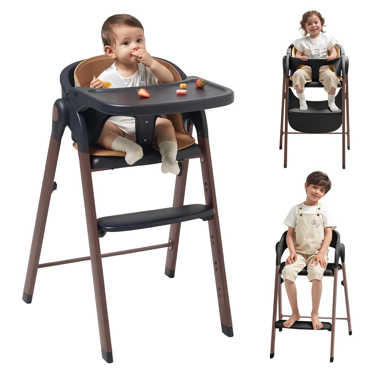 Silla Alta KUB Ajustable Plegable para Bebés y Niños 127kg