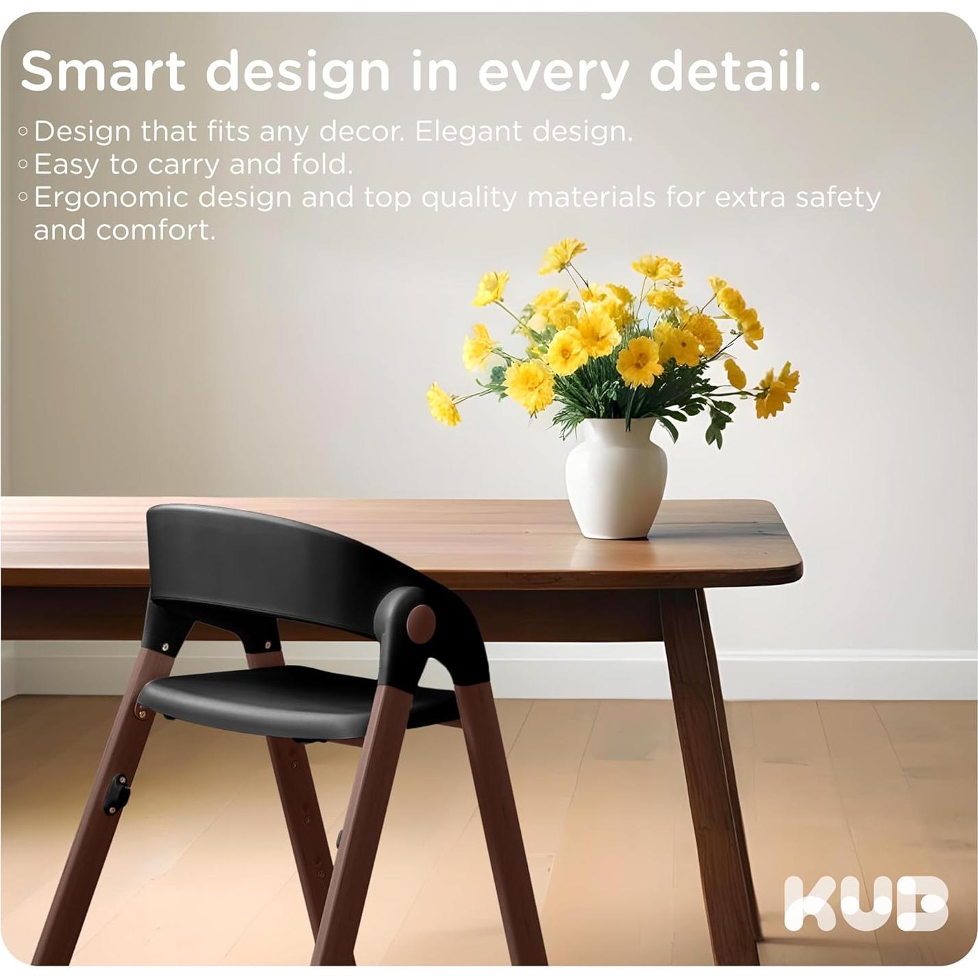 Silla Alta KUB Ajustable Plegable para Bebés y Niños 127kg