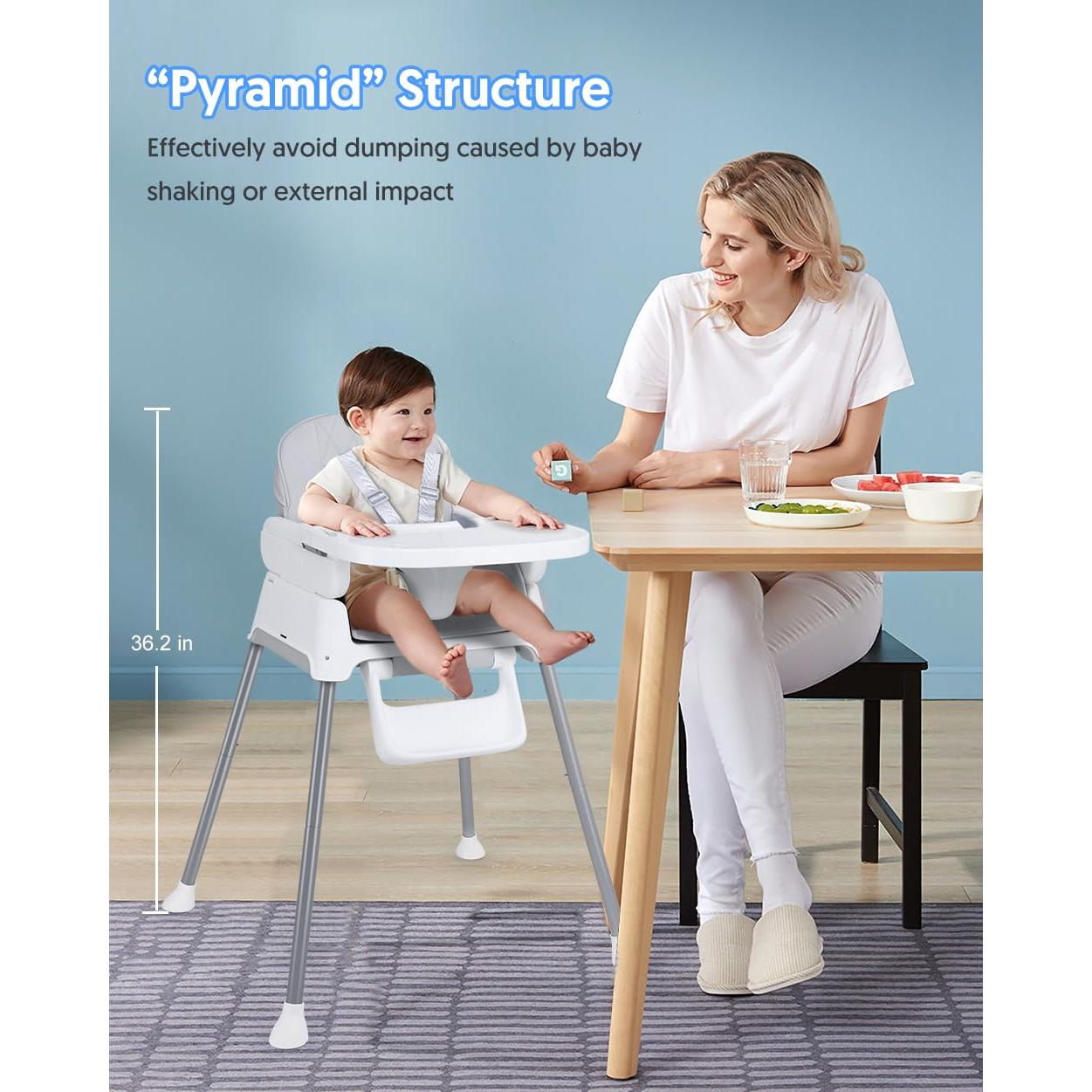 Silla Alta 3 en 1 Bellababy Ajustable para Bebés y Niños