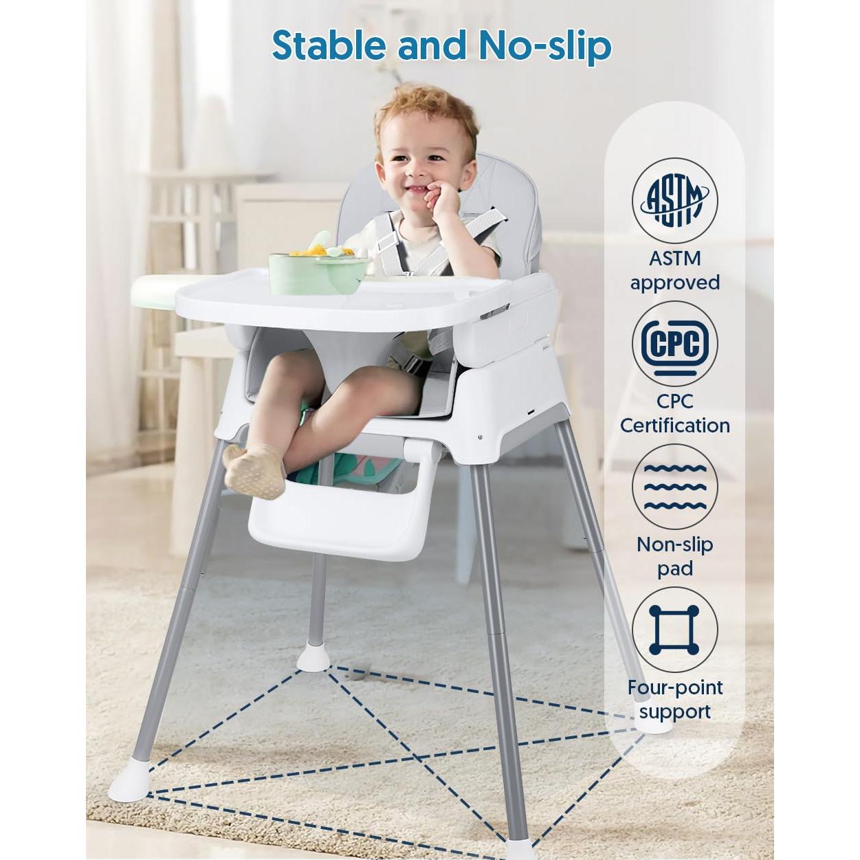 Silla Alta 3 en 1 Bellababy Ajustable para Bebés y Niños