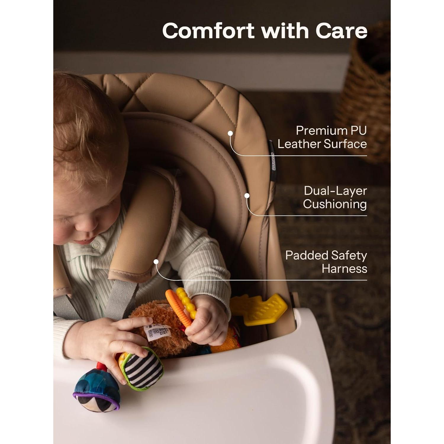 HARPPA Silla Alta 6 en 1 para Bebés Caqui, Asiento Elevador