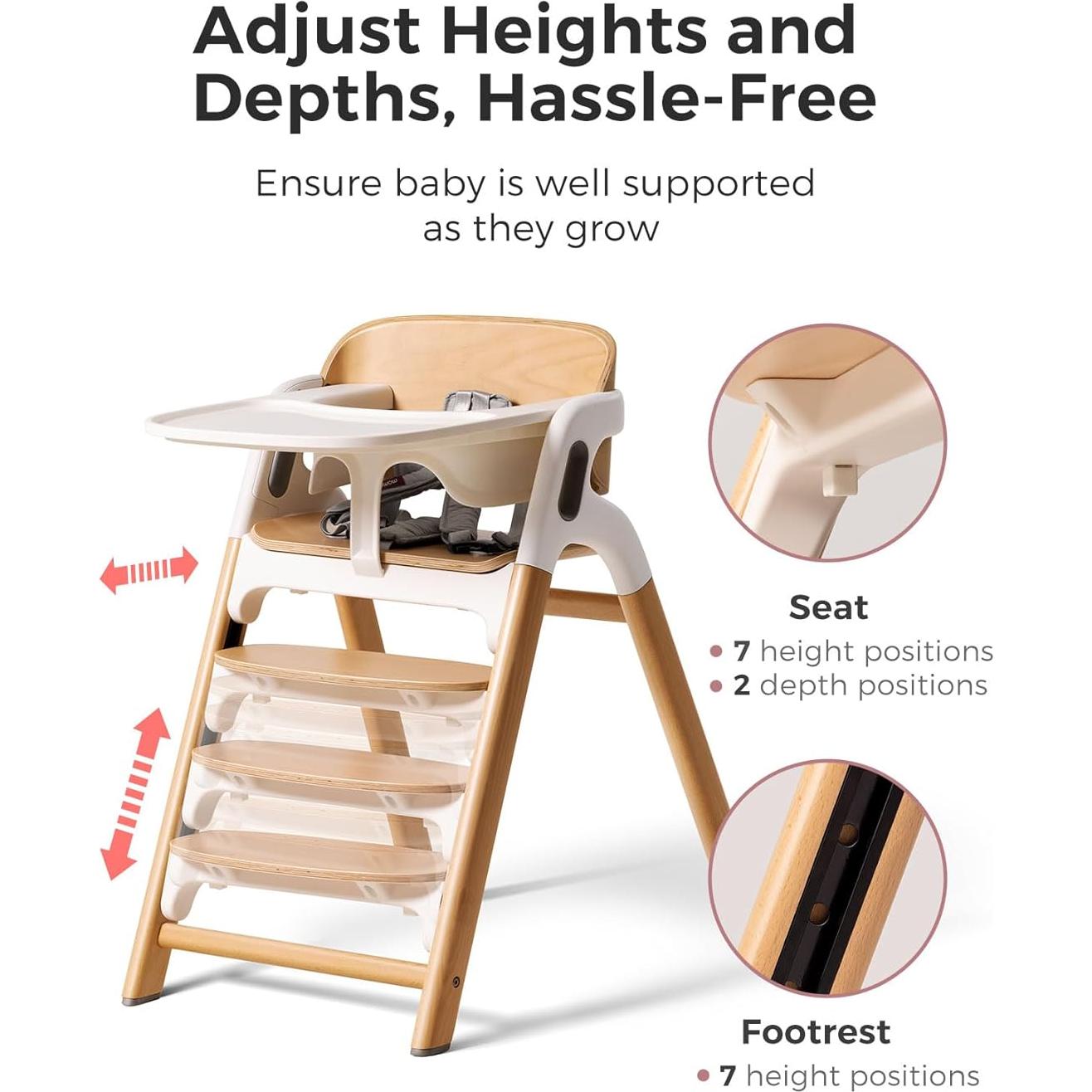 Silla Alta Convertible Momcozy DinerPal Madera Natural 139.7 kg