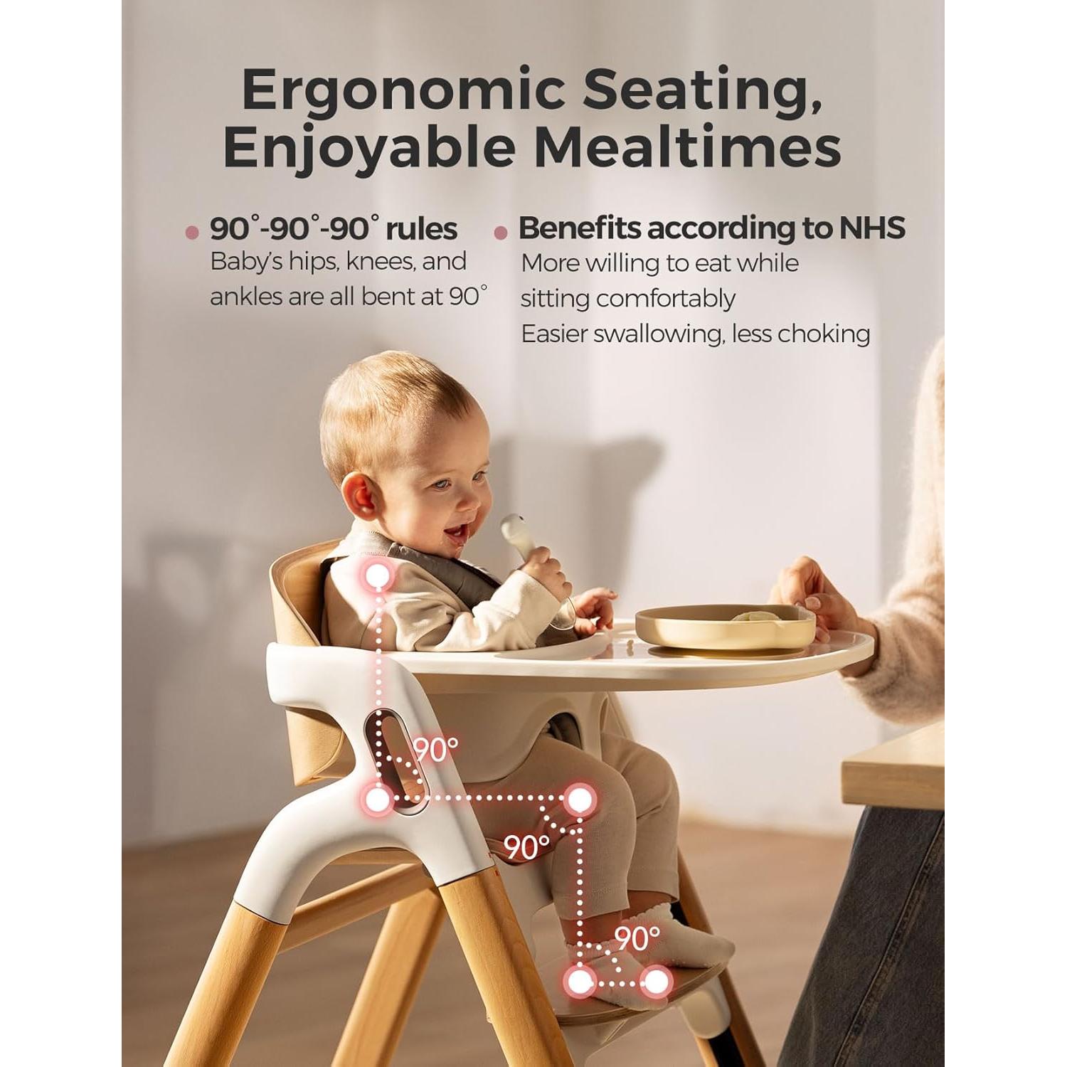 Silla Alta Convertible Momcozy DinerPal Madera Natural 139.7 kg