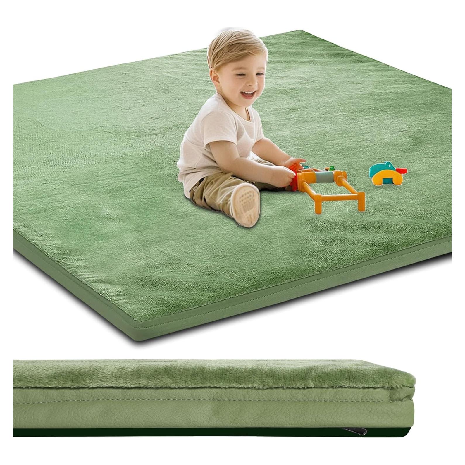 Alfombra de Juego SEPARO 127x127 cm Espuma Acolchada Verde Salvia
