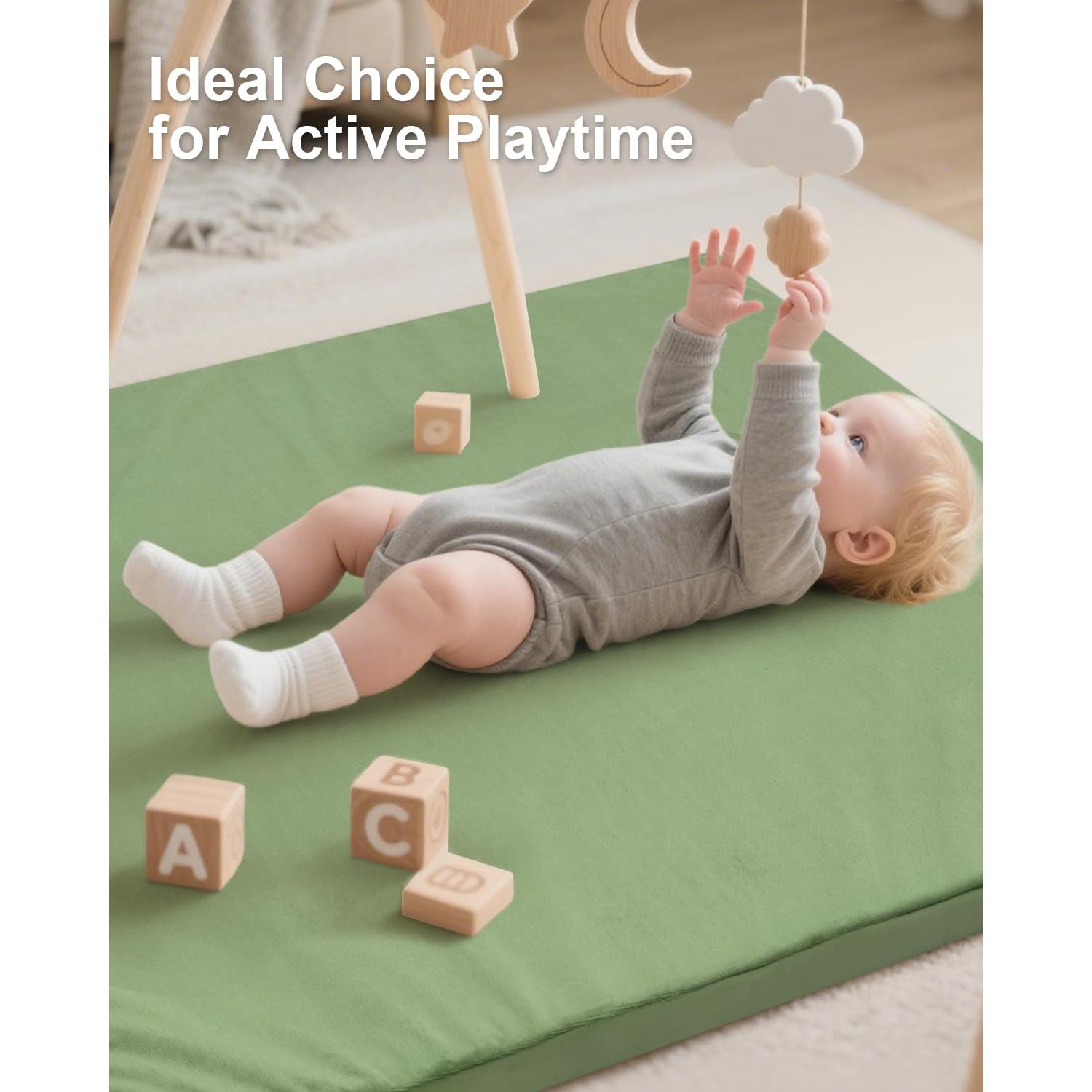 Alfombra de Juego SEPARO 127x127 cm Espuma Acolchada Verde Salvia